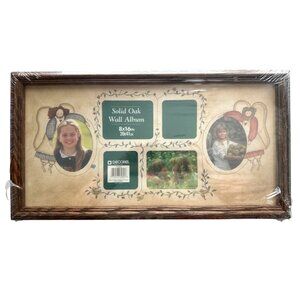Oak Photo Frame Country Angels Decor 8x16 For 6 Pictures Vintage New Sealed